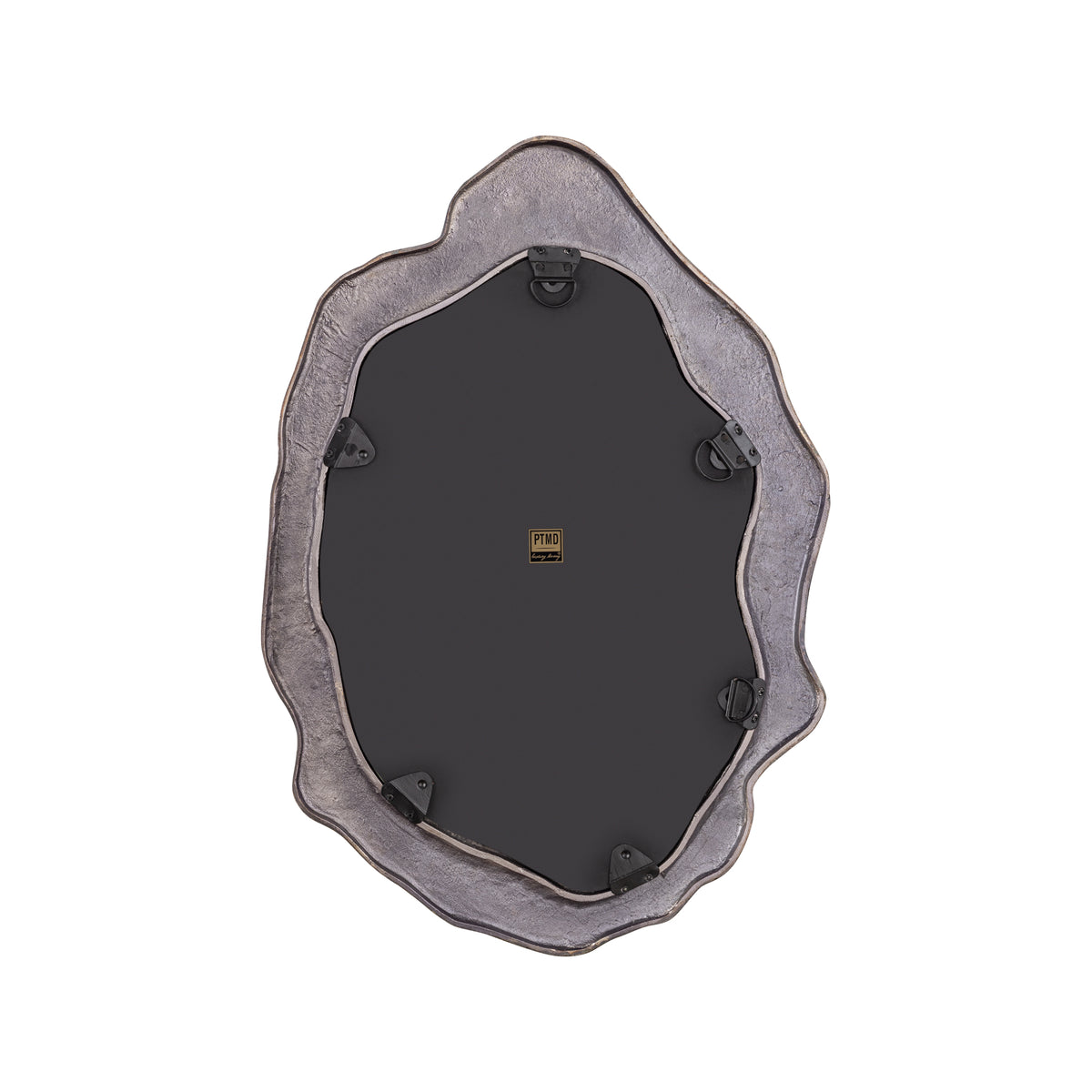 Morina black organic oval cast aluminium mirror