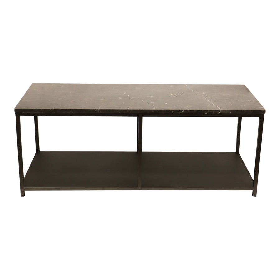 Laco brown marble top taupe metal side table