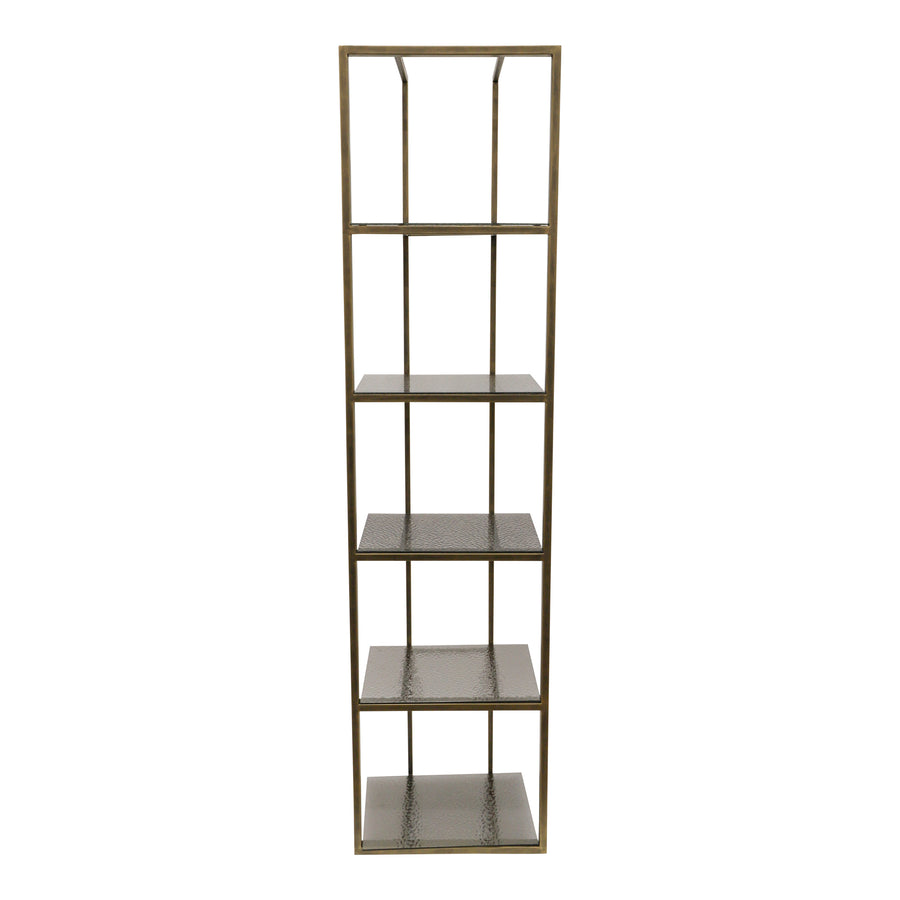 Ilya gold metal cabinet with smoky glass shelves