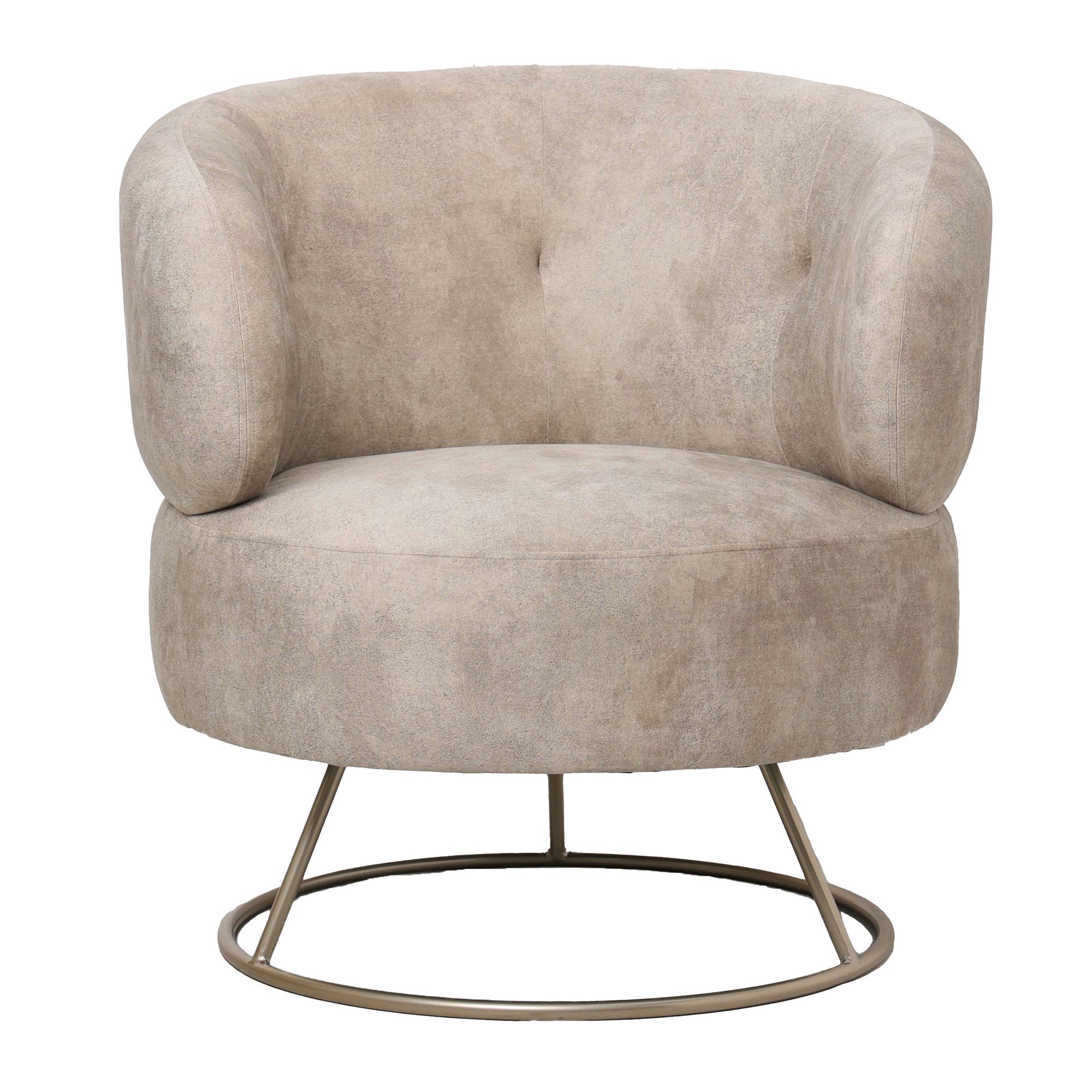Carice beige armchair with gold base