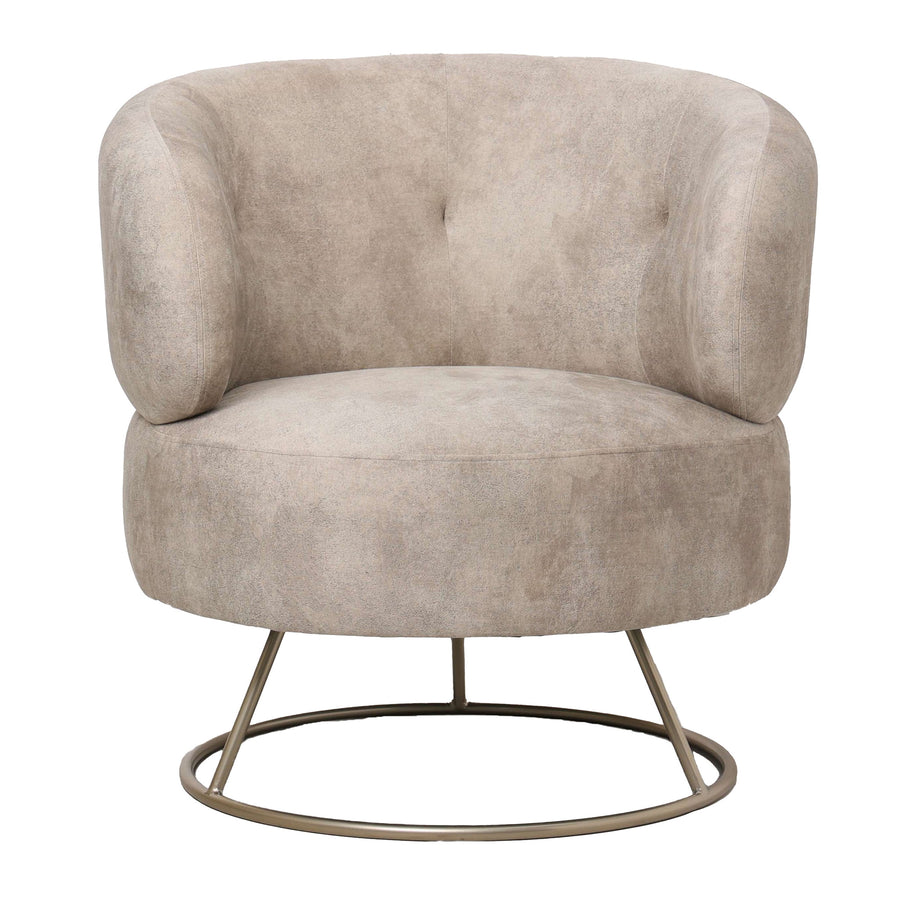 Carice beige armchair with gold base