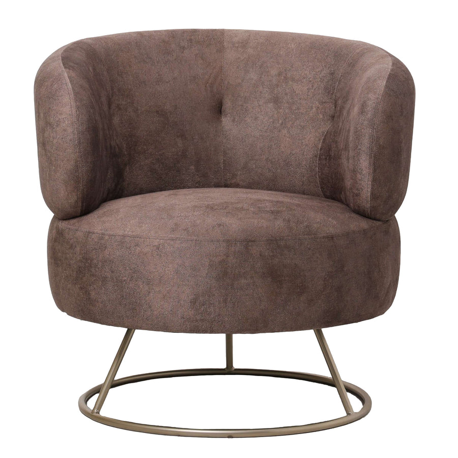 Carice brown velvet armchair with gold base