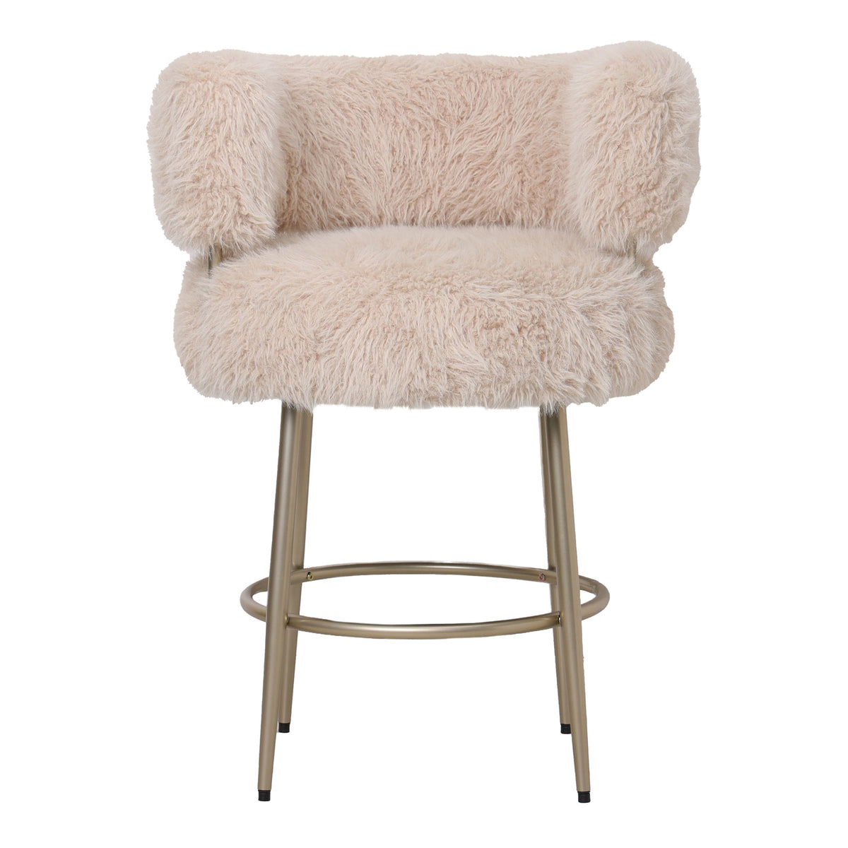 Hair cream fabric bar chair with champagne base