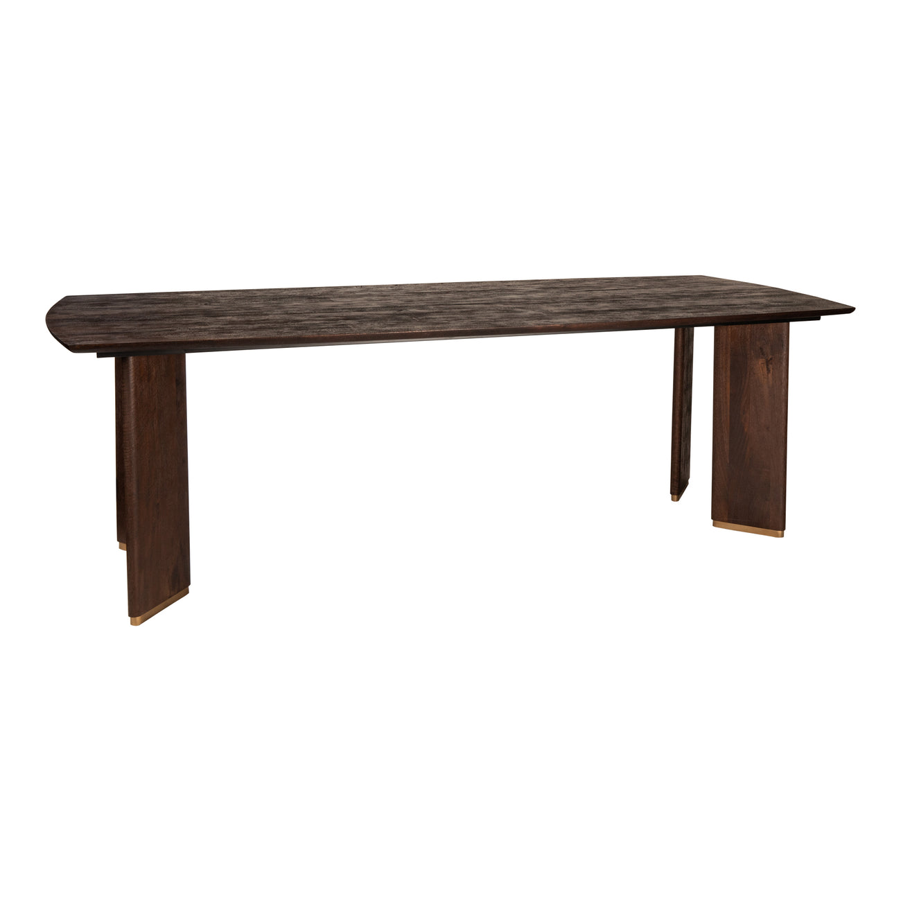 Liber brown mango wood dining table 200cm with gold legs