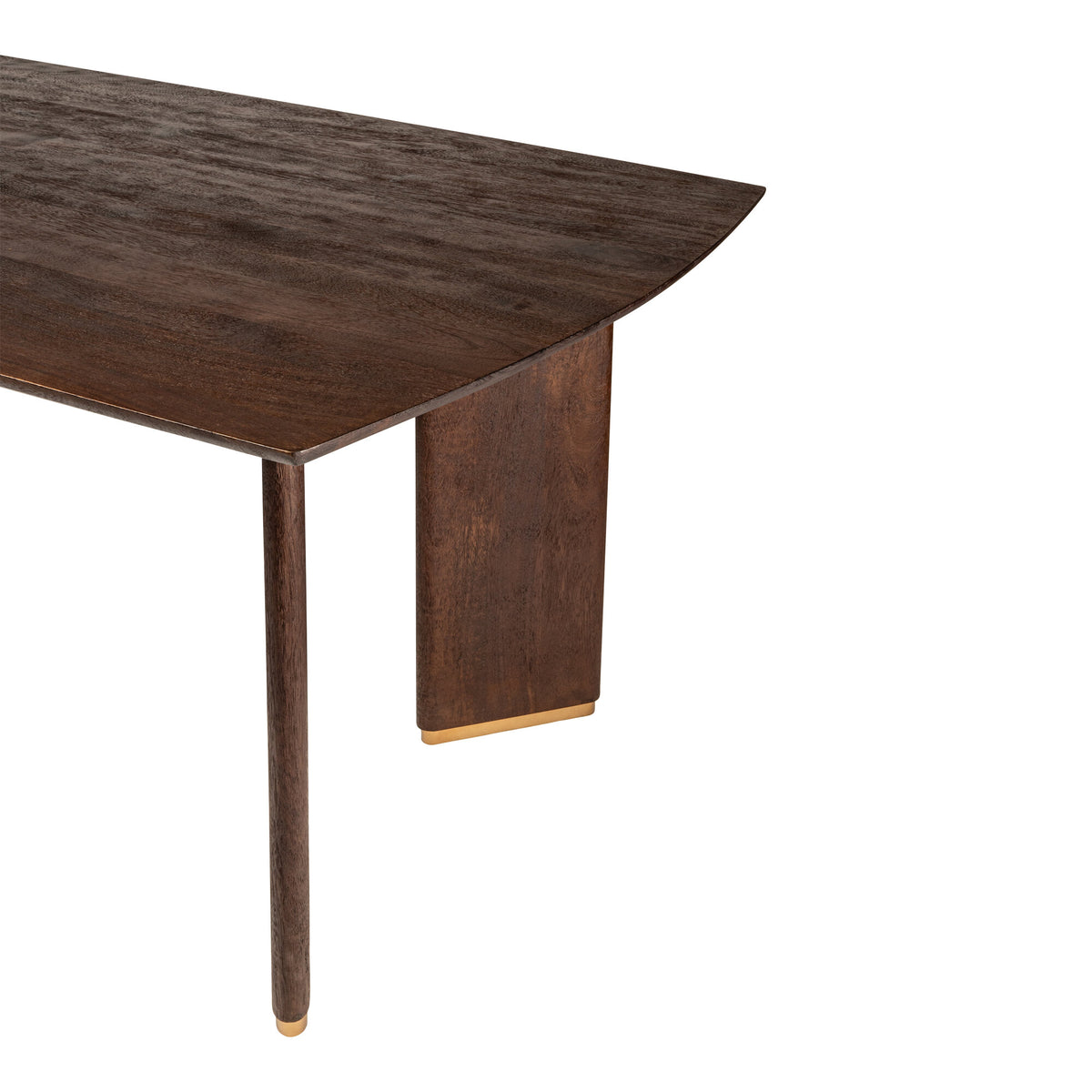 Liber brown mango wood dining table with gold legs, 240cm