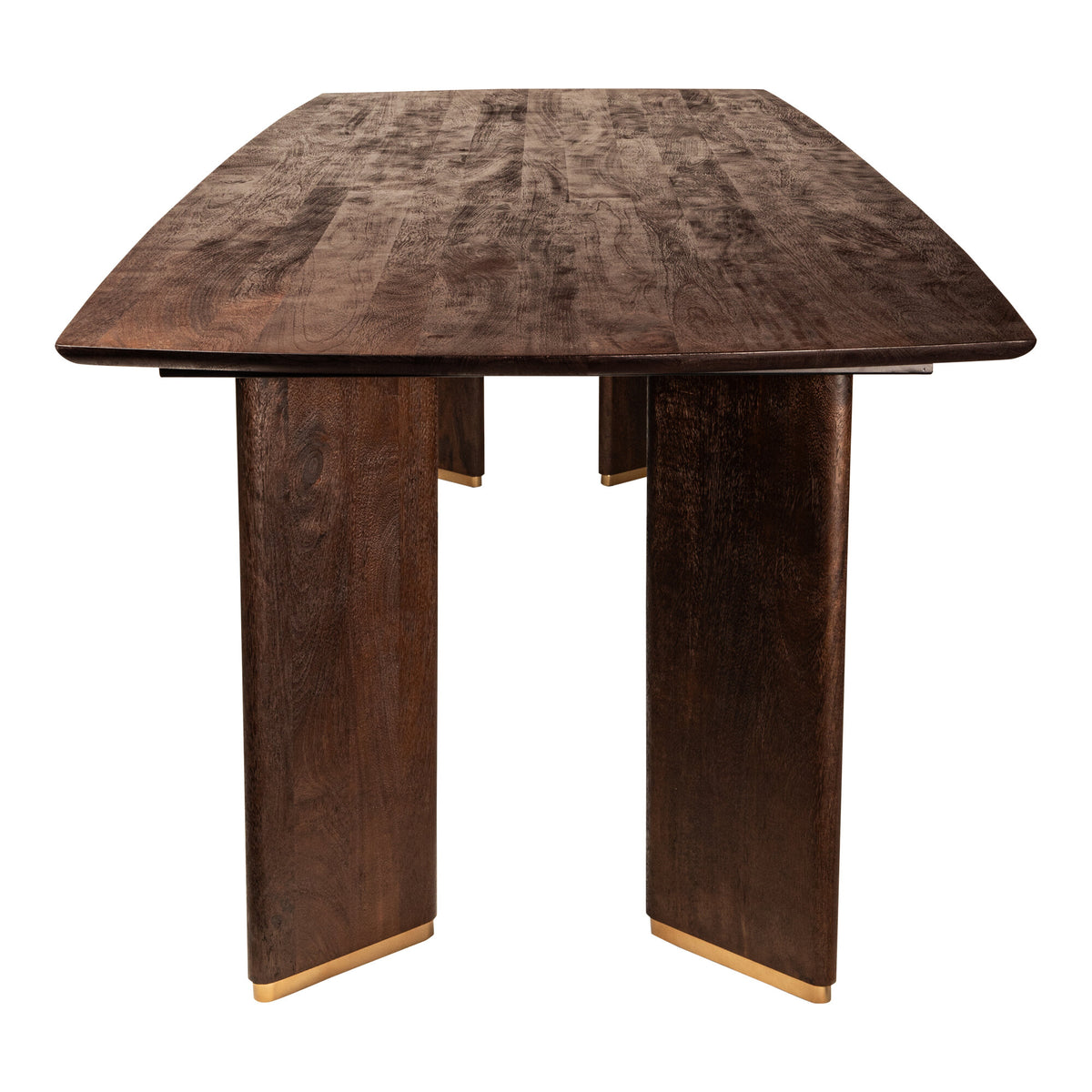 Liber brown mango wood dining table with gold legs, 240cm