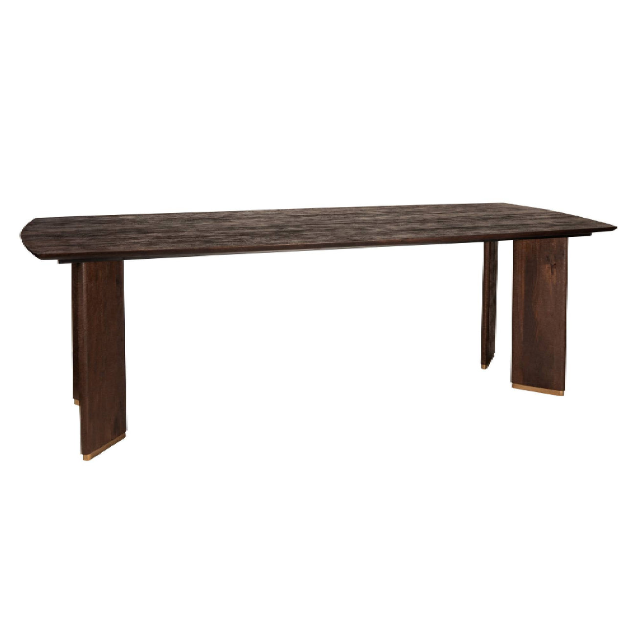 Liber brown mango wood dining table 280cm with gold legs