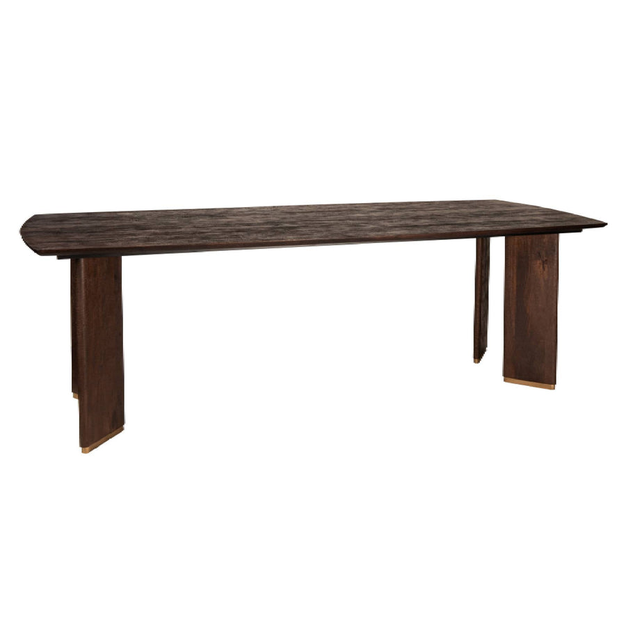 Liber brown mango wood dining table 280cm with gold legs