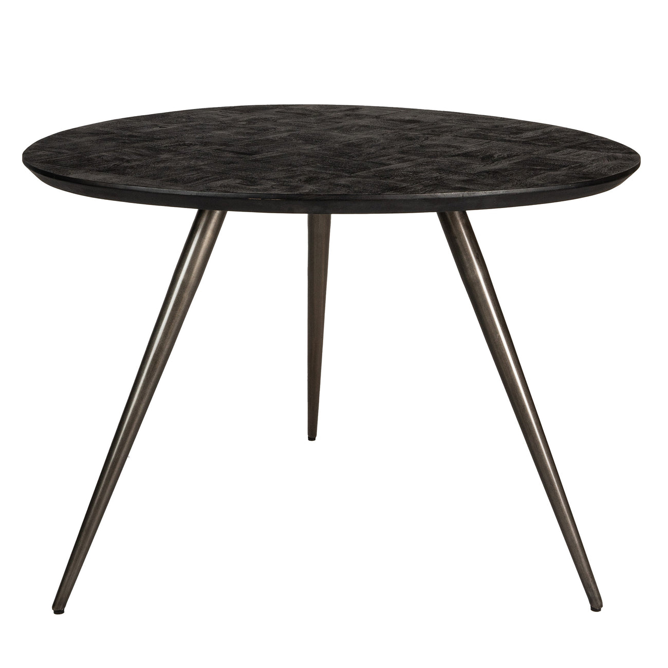 Fieron black wooden organic round dining table