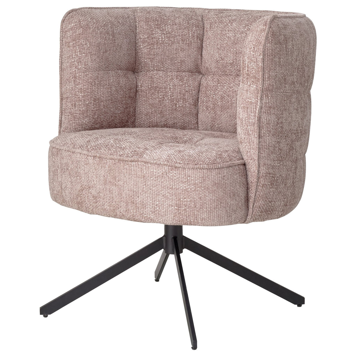 Odin flamingo pink dining chair with black metal frame