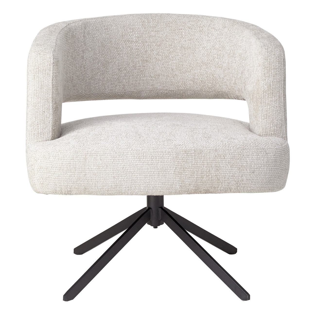 Baldr cream wide dining chair with black legs
