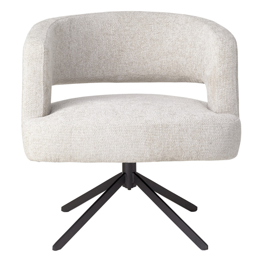 Baldr cream wide dining chair with black legs
