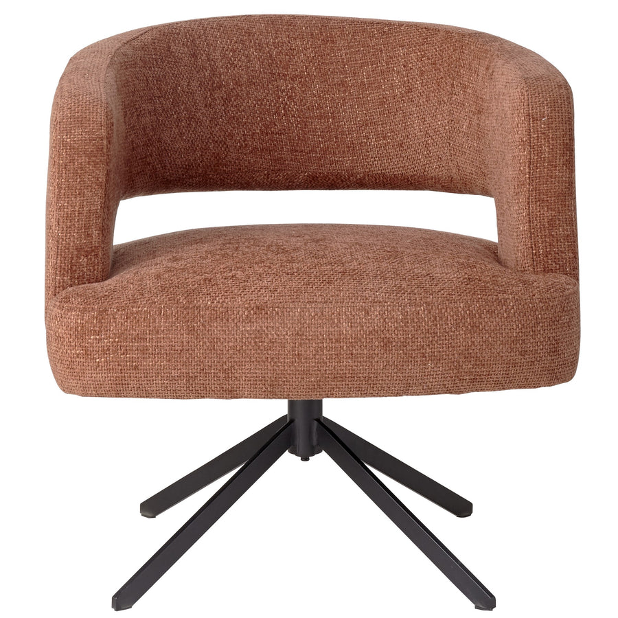 Baldr rust wide dining chair with black legs