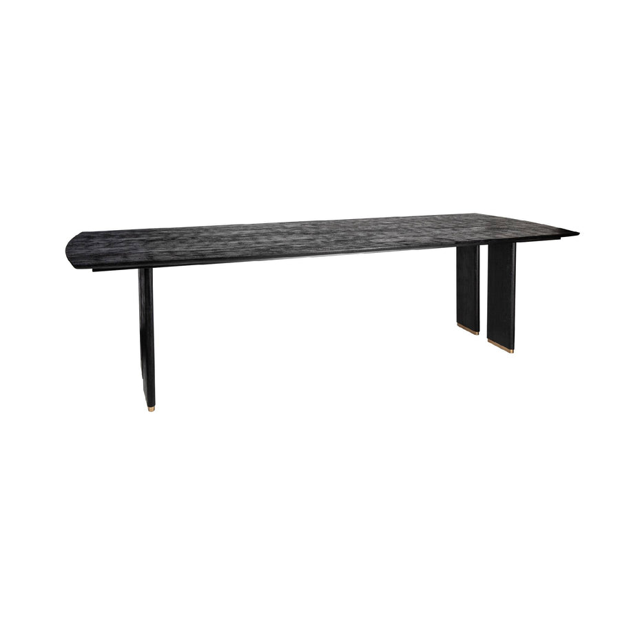 Liber black mango wood dining table 200cm with gold legs