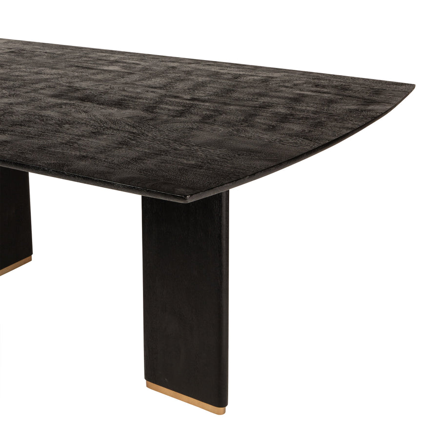 Liber black solid mango wood dining table