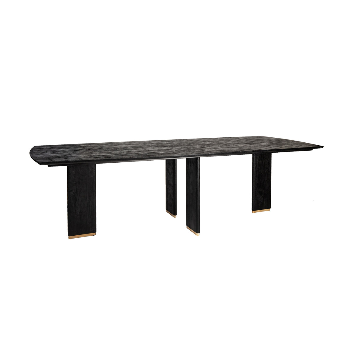 Liber black solid mango wood dining table