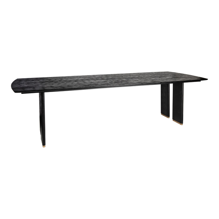 Liber black mango wood dining table 280cm with gold legs