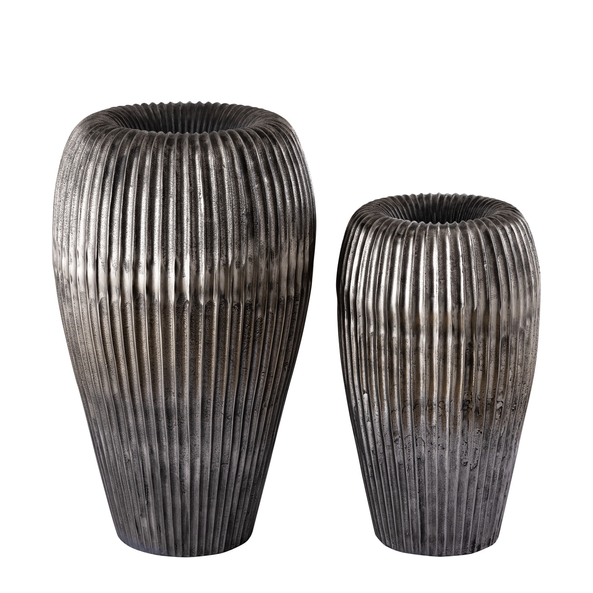 Russel silver cast aluminium planter
