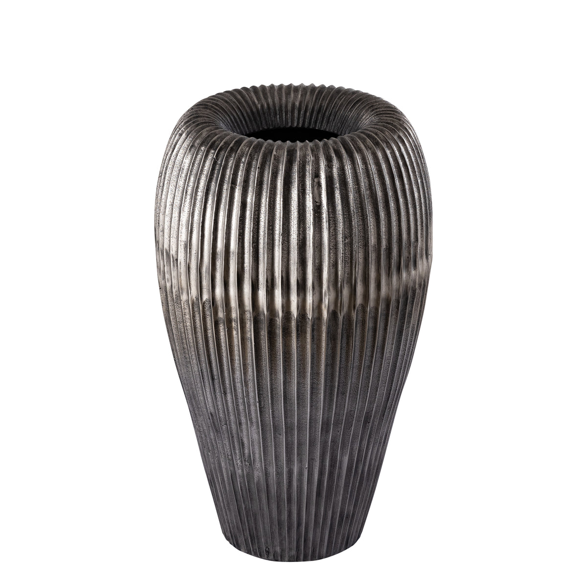 Russel silver cast aluminium planter