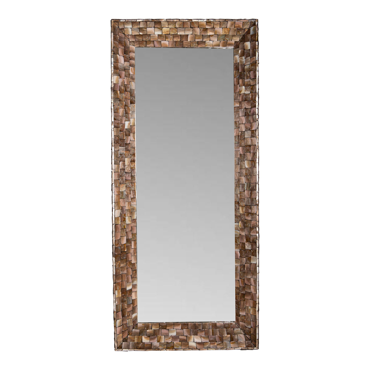 Chelsae Shell-Frame Rectangle Mirror - Bronze