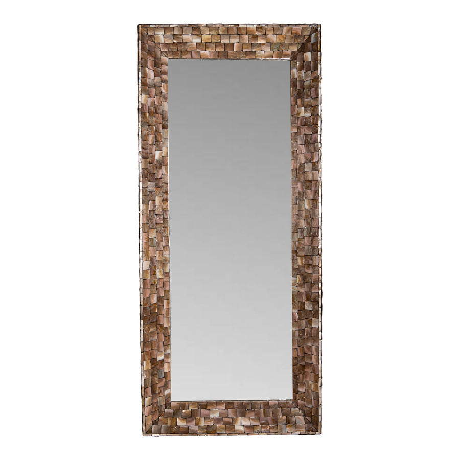 Chelsae Shell-Frame Rectangle Mirror - Bronze