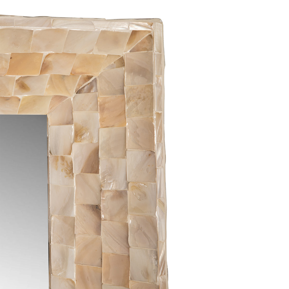 Chelsae cream woven bamboo mirror