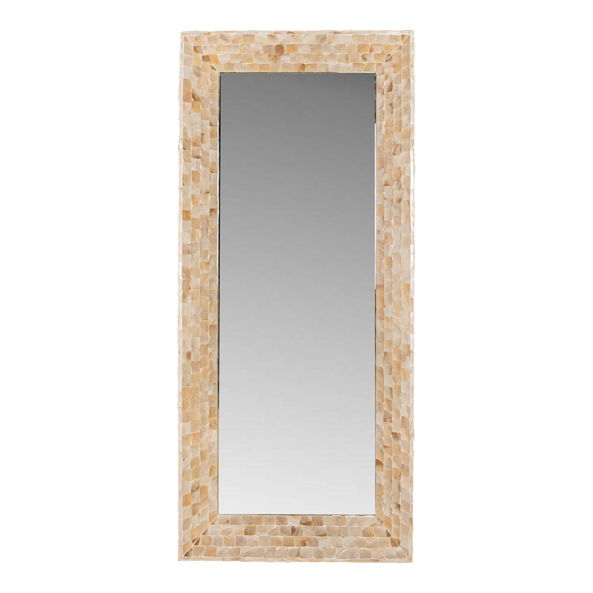 Chelsae cream woven bamboo mirror
