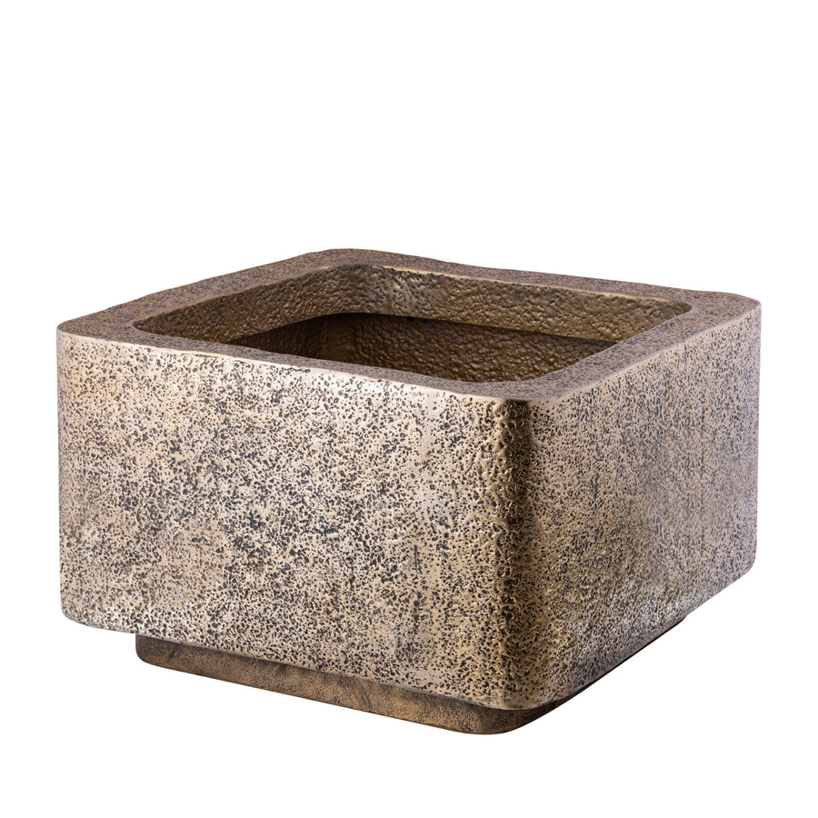Indira gold brushed aluminium planter