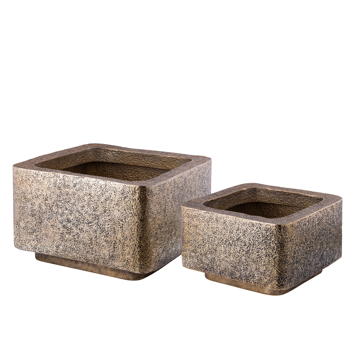 Indira gold brushed aluminium planter