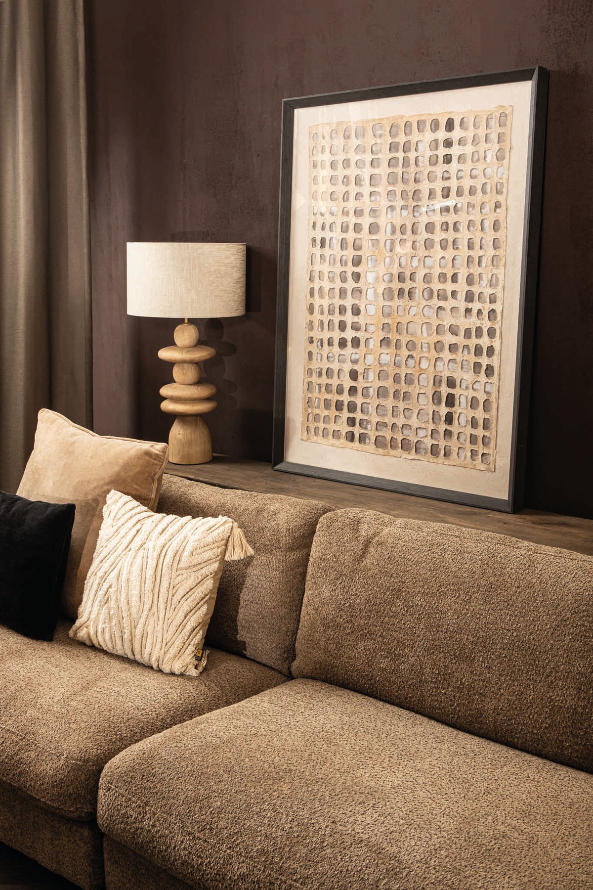 Callain natural solid mango wood table lamp