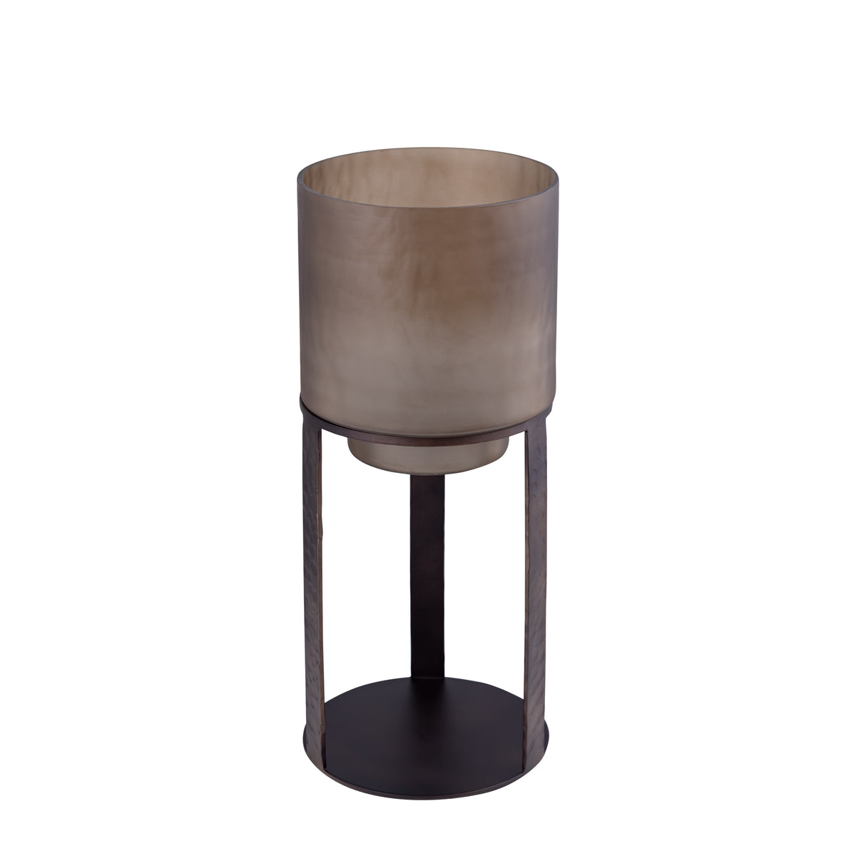 Benae bronze powder-coated iron hurricane lantern
