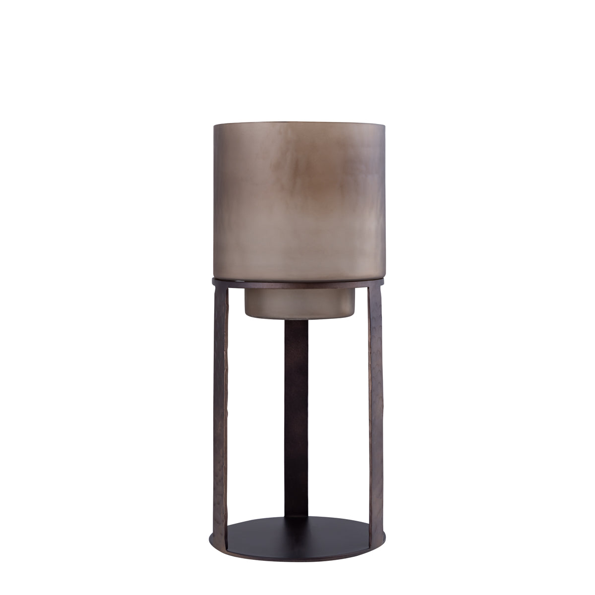 Benae bronze powder-coated iron hurricane lantern