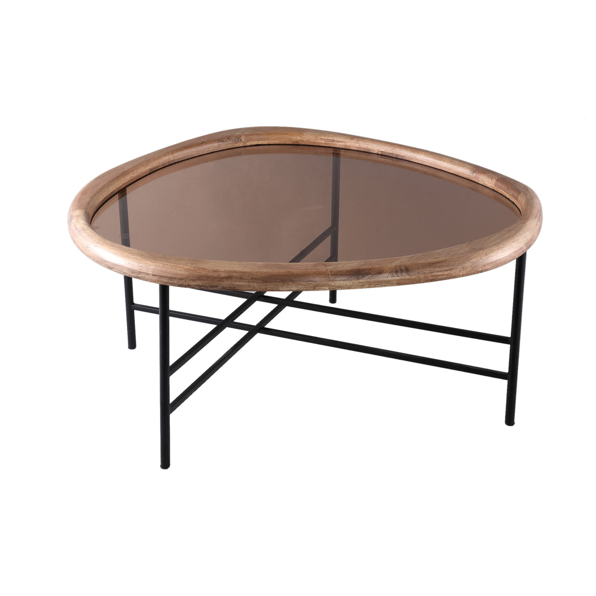 Neelix natural solid rubberwood coffee table