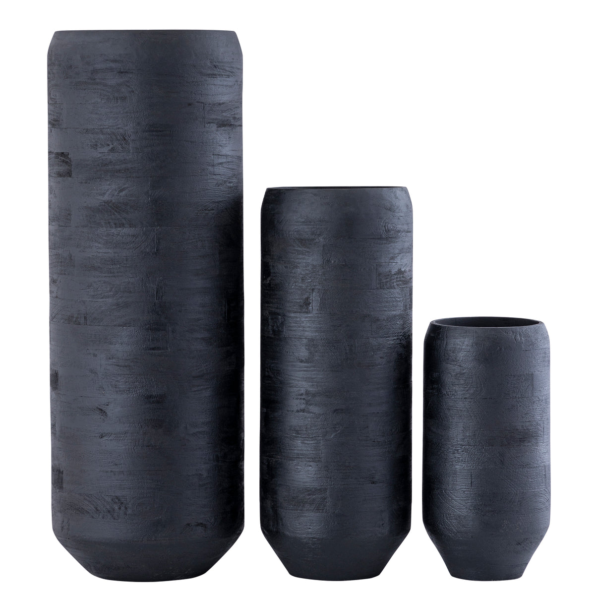 Gerd black solid mango wood wooden planter