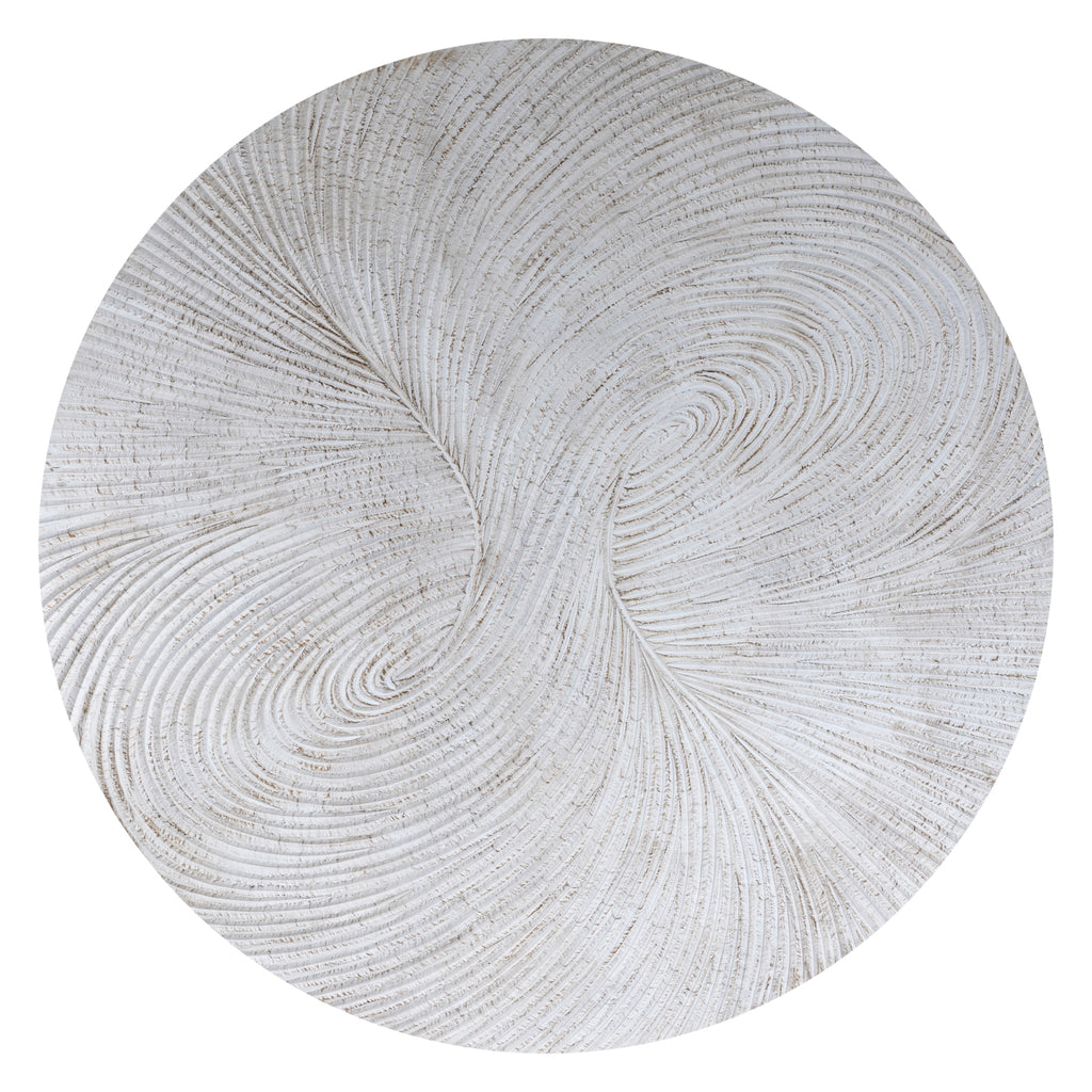 Wiktor Carved Swirl Wall Panel - White