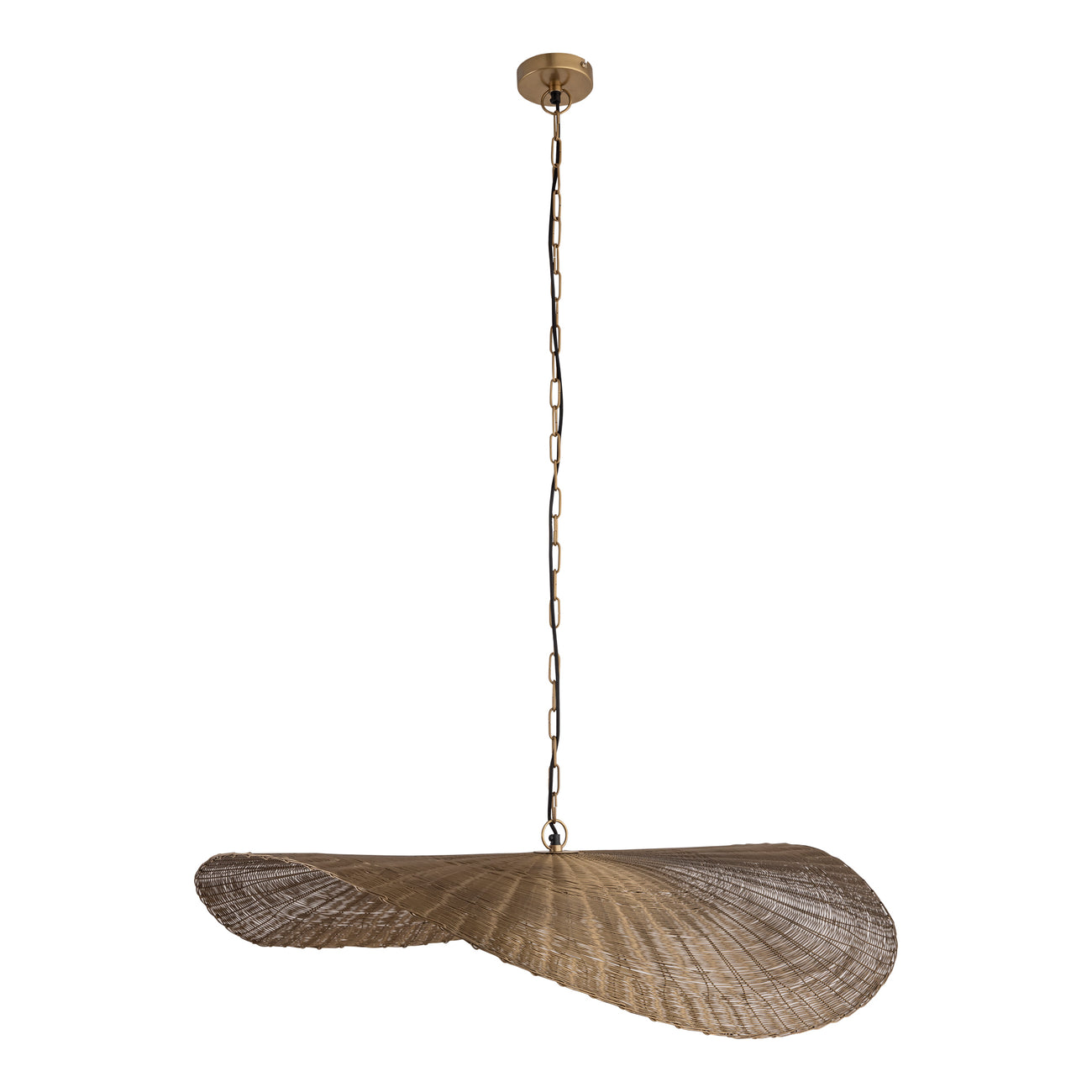 Shauney gold wavy iron pendant light large
