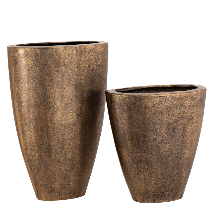 Qasem gold cast aluminium planter