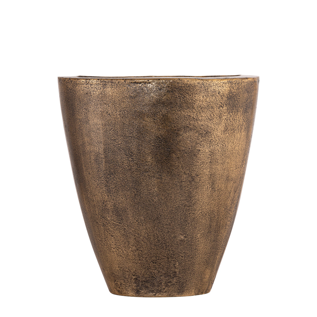 Qasem gold cast aluminium planter