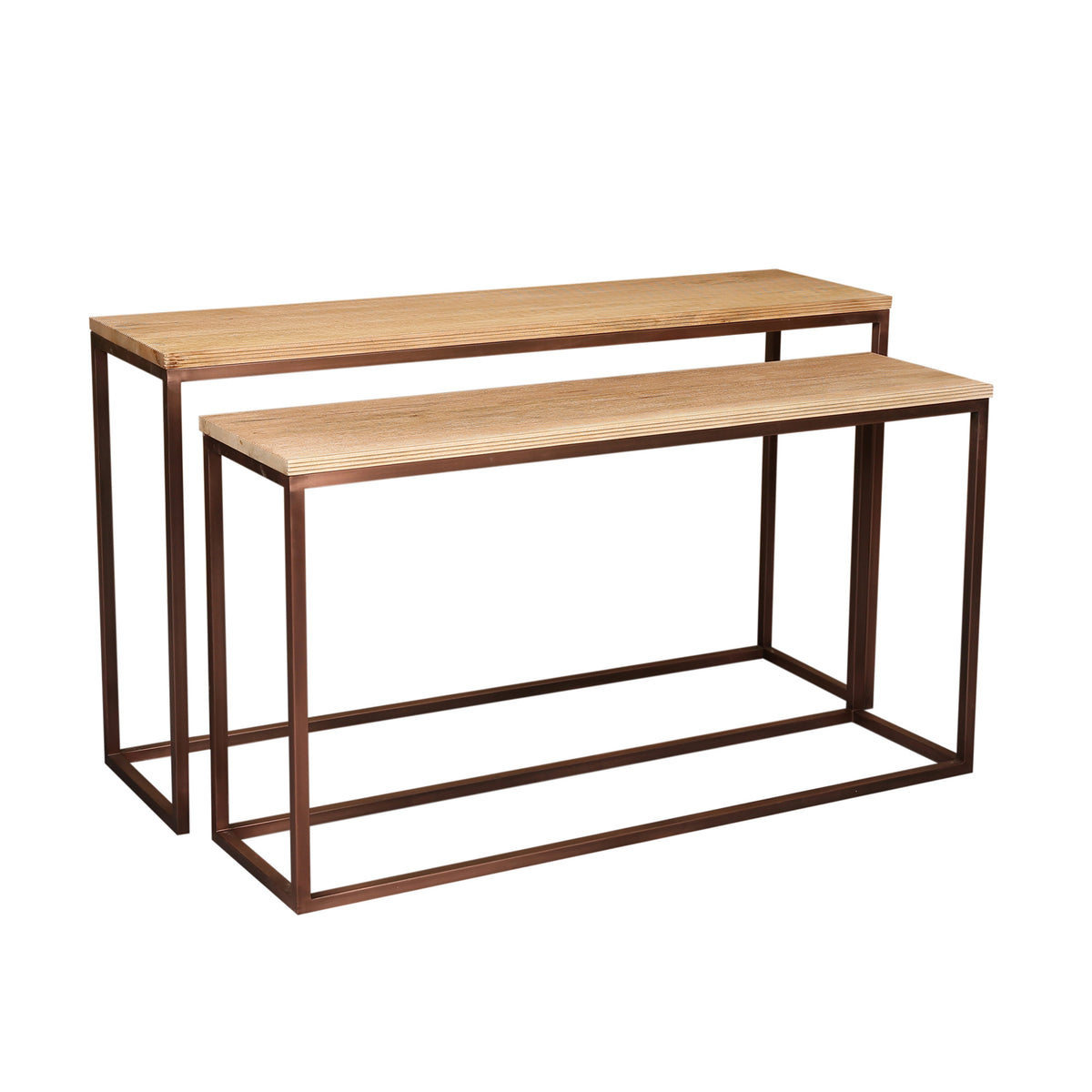 Zoah copper mango wood rectangle side table