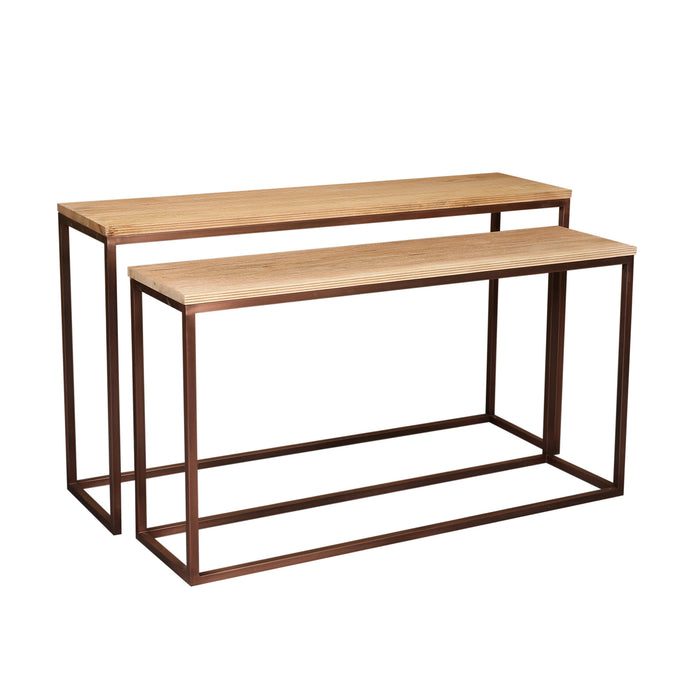 Zoah copper mango wood rectangle side table
