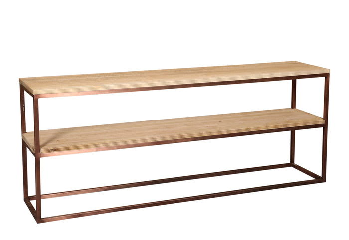 Zoah copper mango wood double level side table