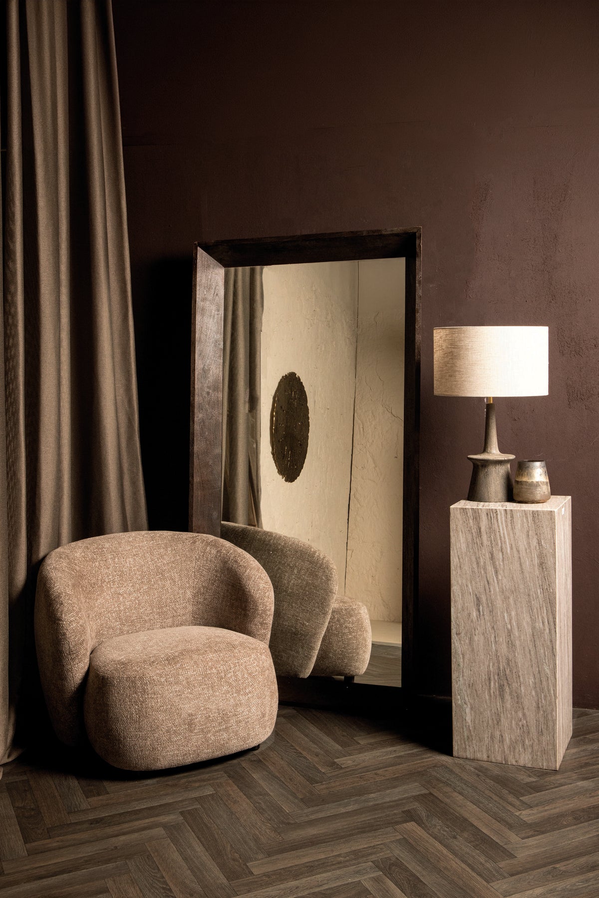 Kyro brown solid acacia wood mirror