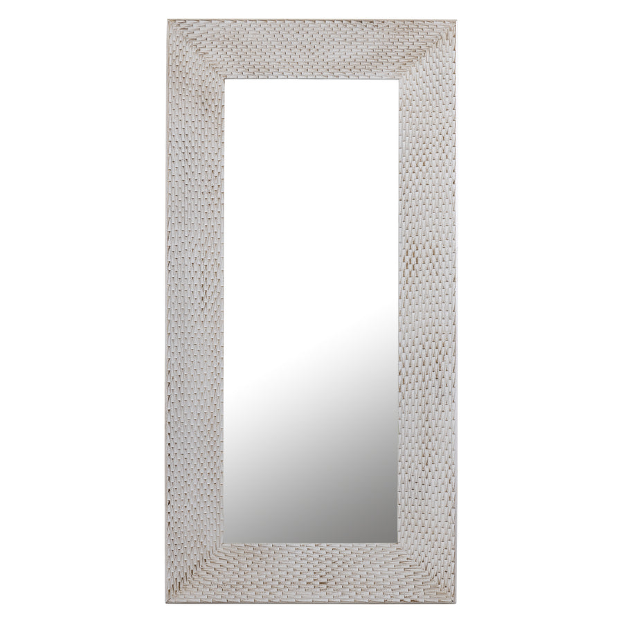 Chinasa Gold-Finish Rectangle Mirror - White