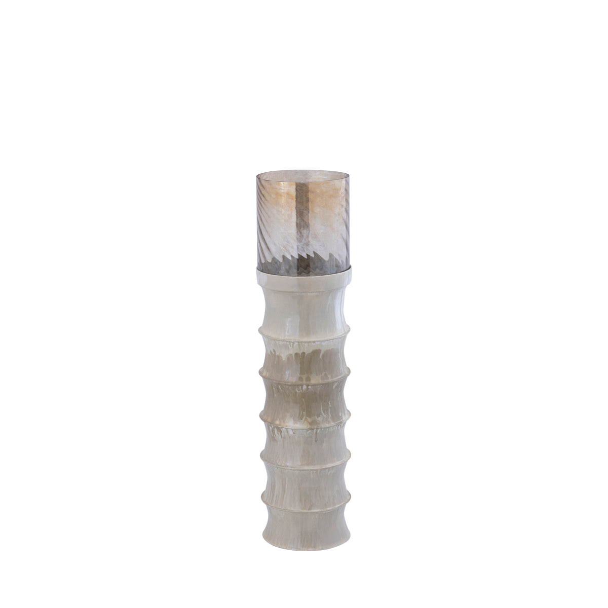 Kaylyne cream powder-coated iron hurricane lantern