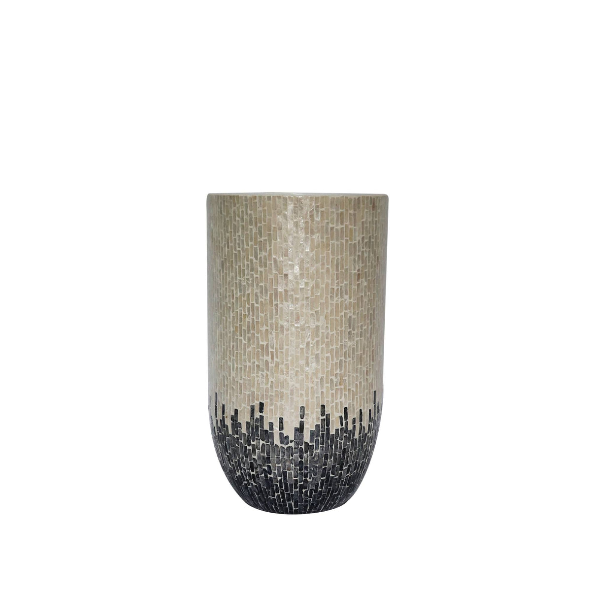 Vojtech white woven bamboo planter