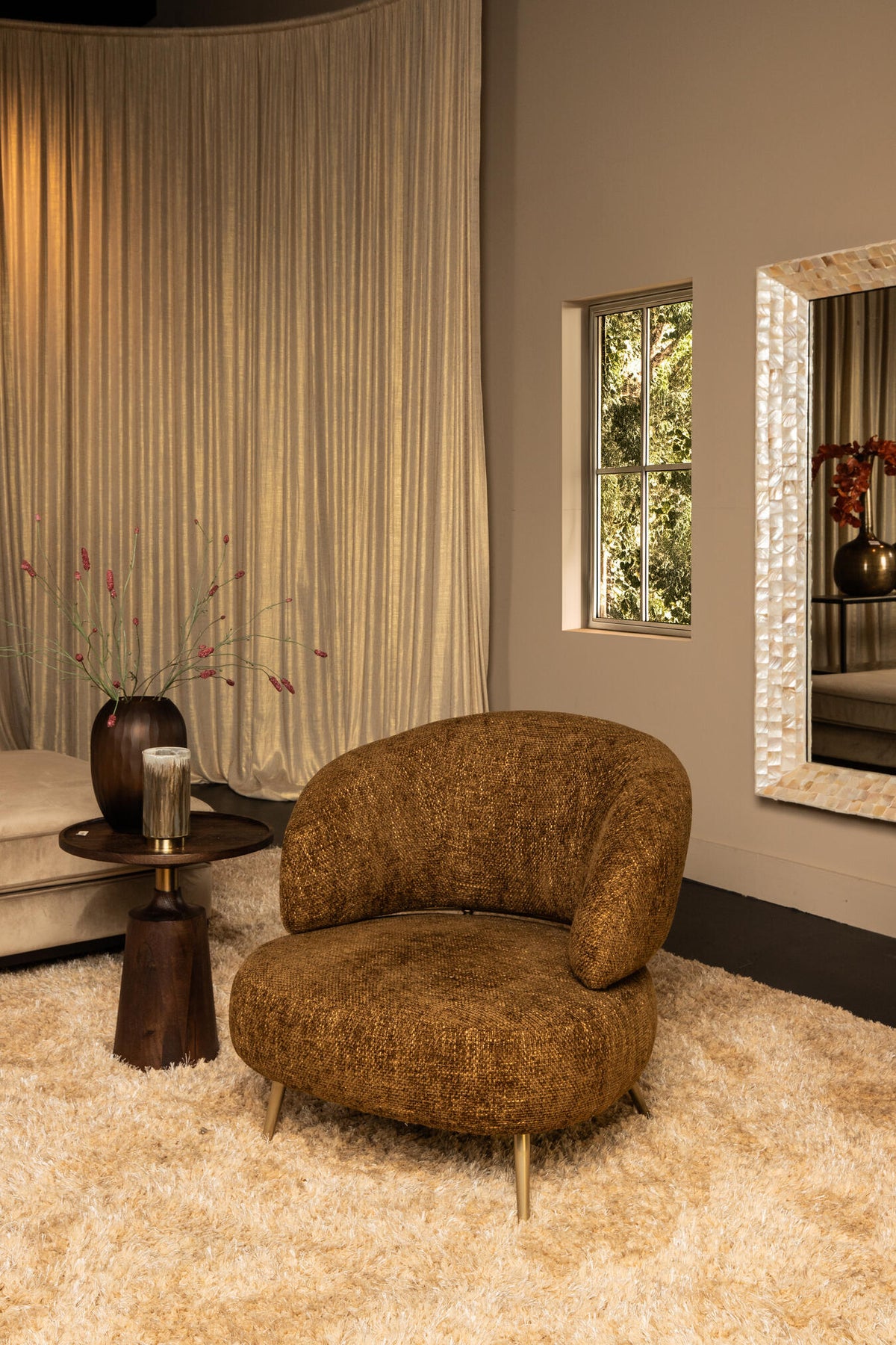 Franklyn amber upholstered in legacy fabric armchair