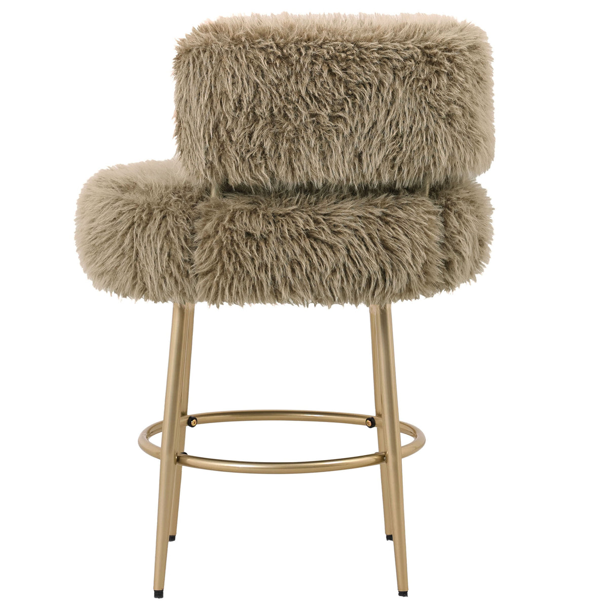 Hair brown powder-coated iron bar stool