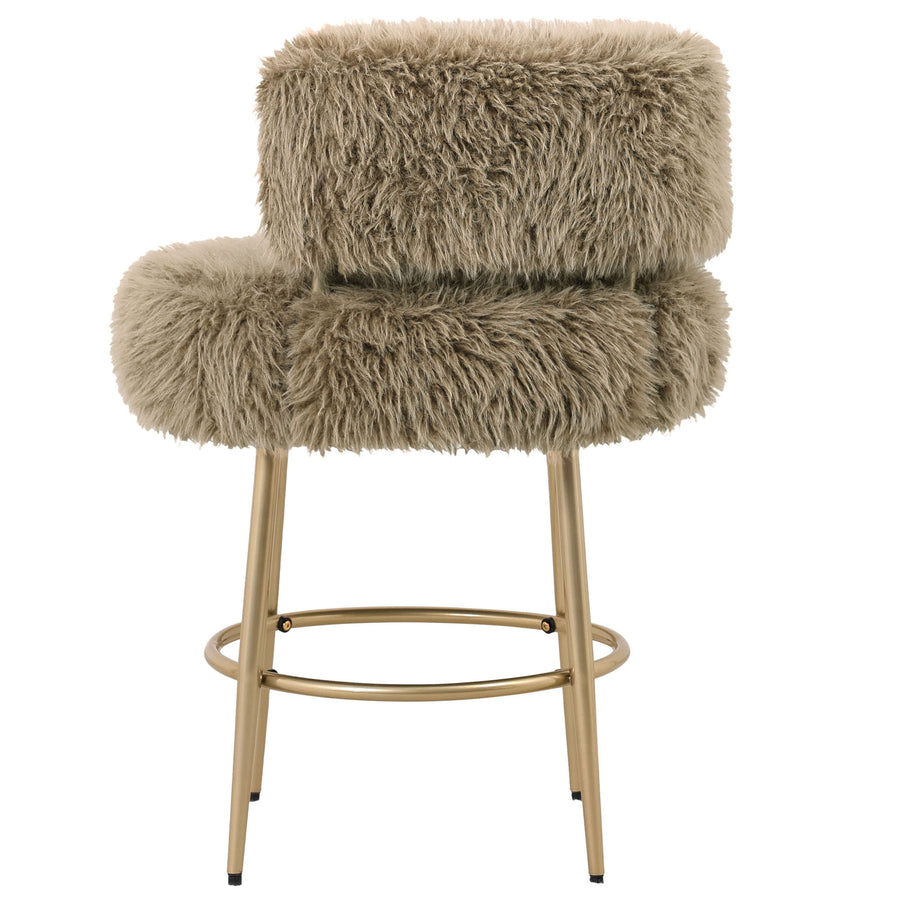 Hair brown powder-coated iron bar stool