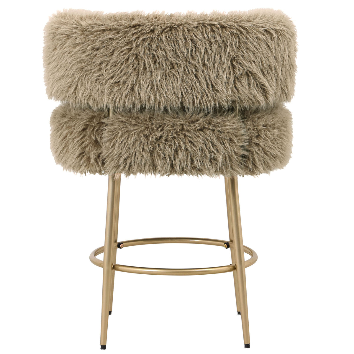 Hair brown powder-coated iron bar stool