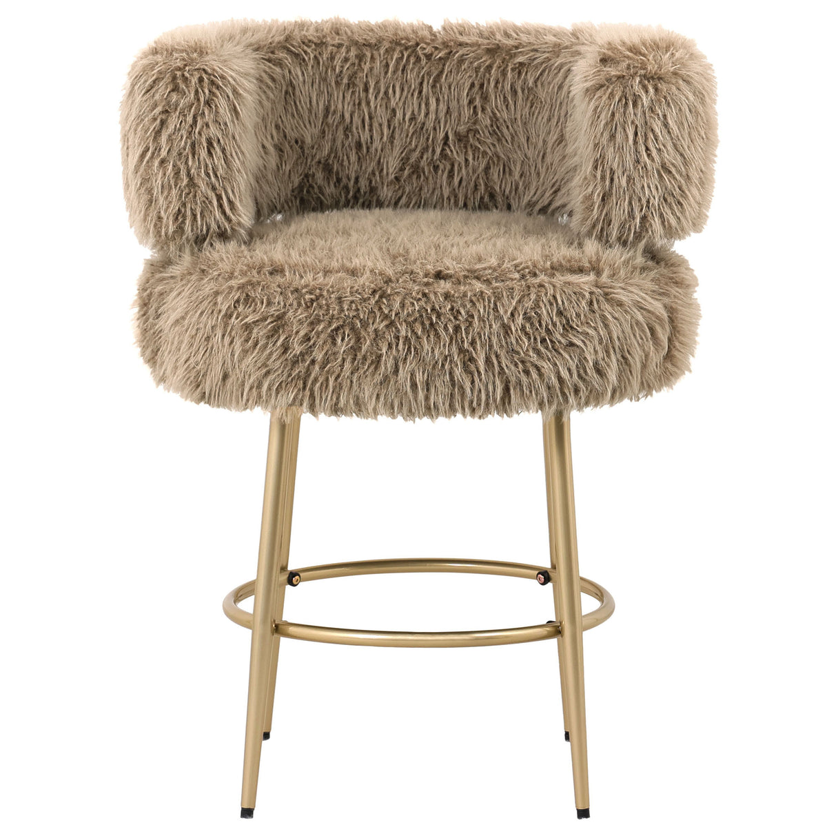 Hair brown powder-coated iron bar stool